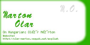 marton olar business card